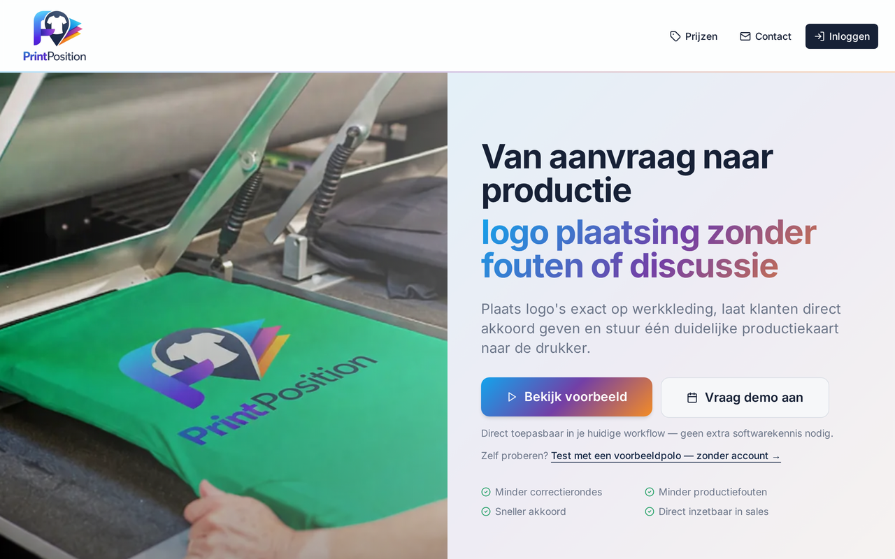 Voorbeeldscherm van PrintPosition